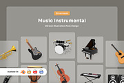 Music Instrumental 3D Icon Pack, a Food Illustration by twinstd (Thumbnail 1 of 7)