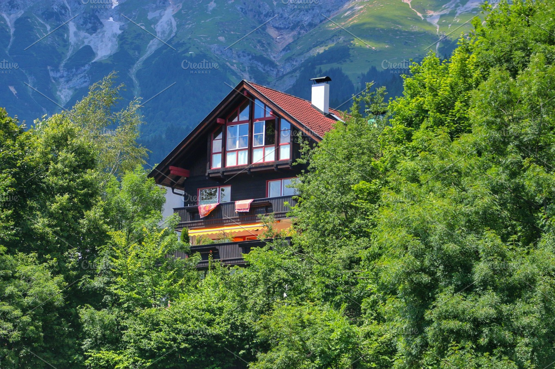 House in mountains containing flat, airbnb, and mountains, an Architecture Photo by BeardTravel