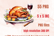 Watercolor Thanksgiving Clipart, an Illustration by GiraffeCreative (Thumbnail 2 of 9)