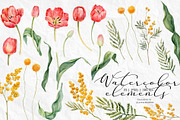 Watercolor spring tulips and mimosa., an Illustration by RushkinaAntonina (Thumbnail 6 of 7)