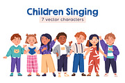 Cute children singing song set, a Person Illustration by Good Studio (Thumbnail 1 of 3)