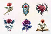 Gothic Roses Clipart, an Illustration by CreationArt (Thumbnail 3 of 9)