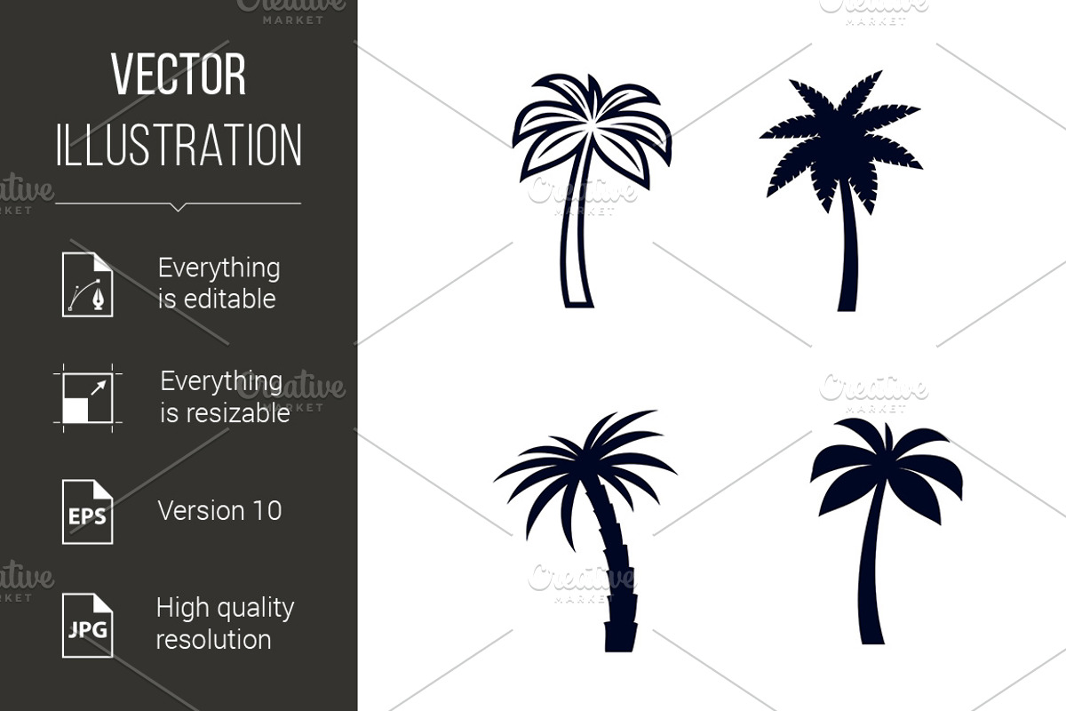Tropical Palm Trees, a Graphic by DvargShop
