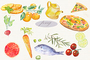 Fruit vegetables food watercolor, a Food Illustration by JuliaFast (Thumbnail 6 of 9)