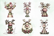 Whimsical Christmas Reindeer Clipart, an Illustration by Creative Art (Thumbnail 6 of 13)