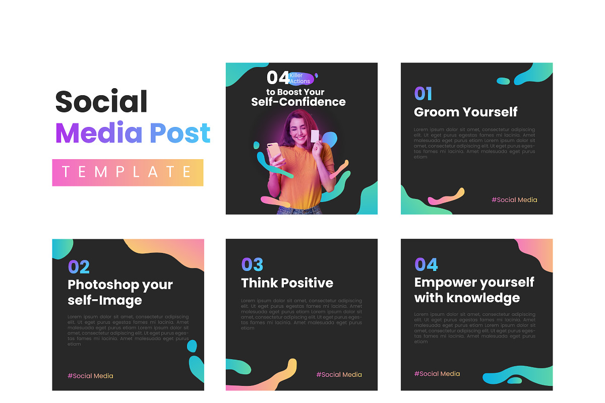 04 Killer Actions to Boost your self, a Social Media Template by FoxStore
