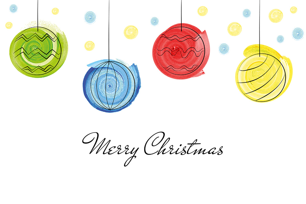 Christmas balls greetings card, a Card Template by MM Studio
