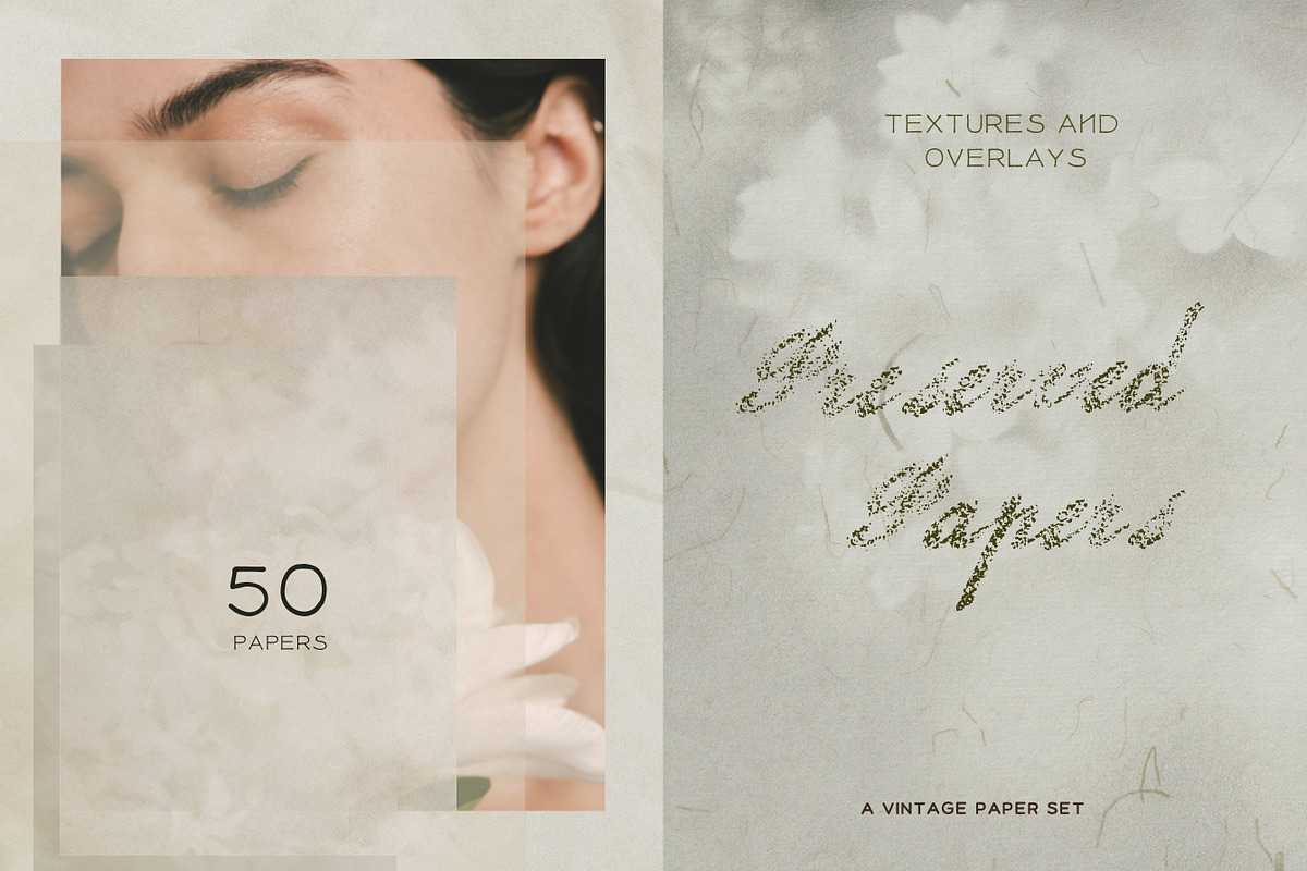 Soft Vellum Floral Paper Textures, a Background Graphic by Laras Wonderland (Photo 1 of 11)