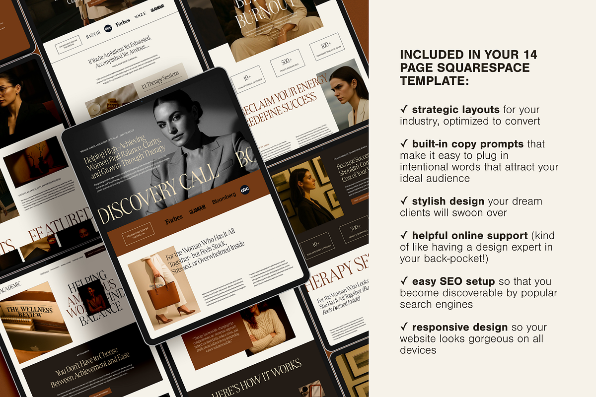 Therapy Squarespace Website Template preview 4