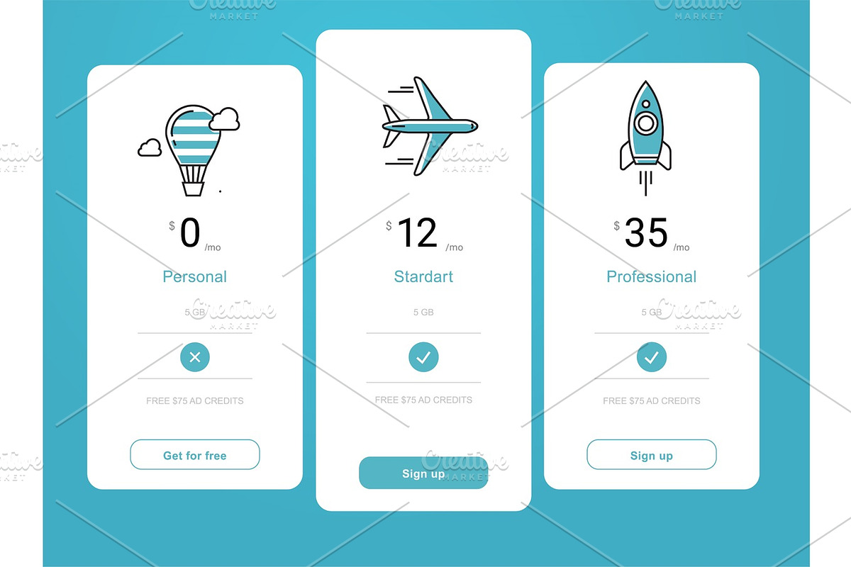 vector price table template design, a Work Illustration by vectorprro