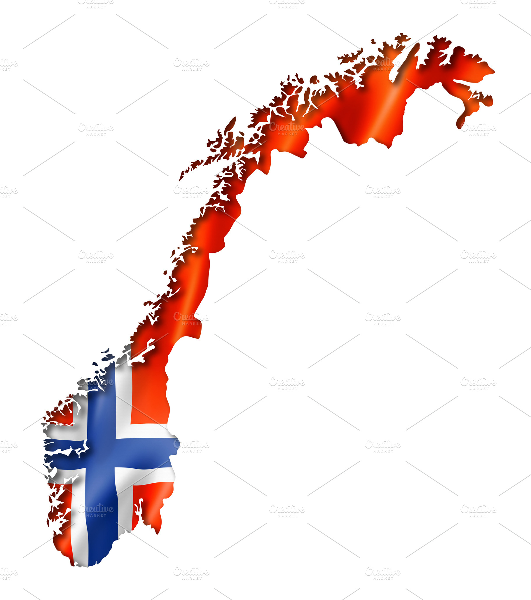 Norwegian flag map, a School & Education Photo by GoodGoods