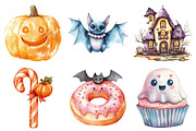 Watercolor Sweet Halloween Clipart, an Illustration by Daily.Designs (Thumbnail 4 of 5)