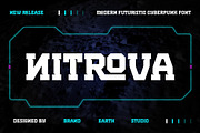 Nitrova - Futuristic Cyberpunk Font, a Serif Font by Brand Earth (Thumbnail 1 of 7)