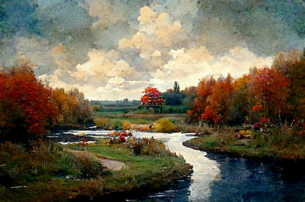 Autumn forest near the river, a Background Photo by Grafvision photography