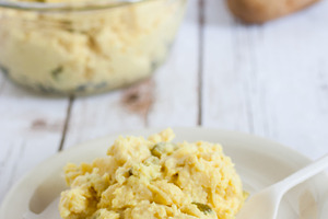 Classic potato salad stock photo containing celebration and classic recipes
