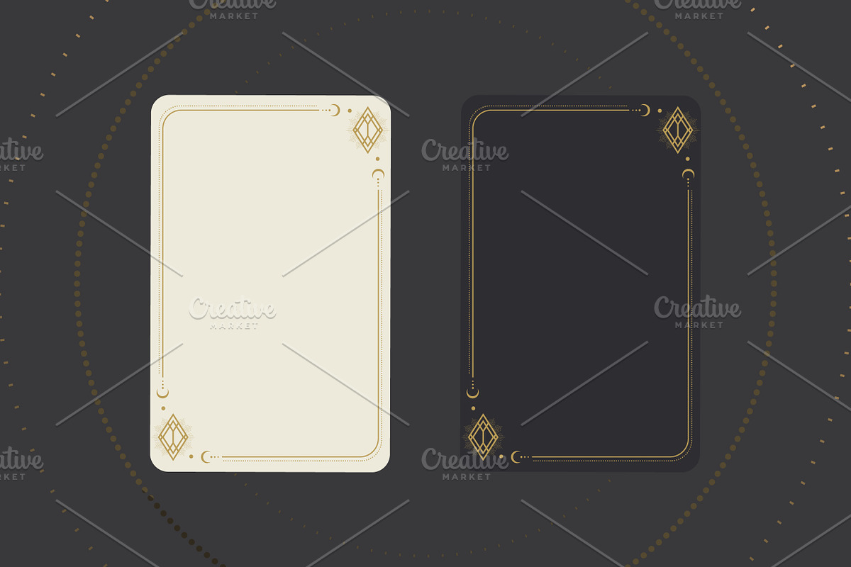 Vector Tarot Card Frame Templates, a Decorative Illustration by PsychocheArt (Photo 4 of 9)