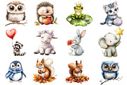 Cute Little Animal Clipart, Woodland, an Illustration by Watercolor design (Thumbnail 3 of 5)