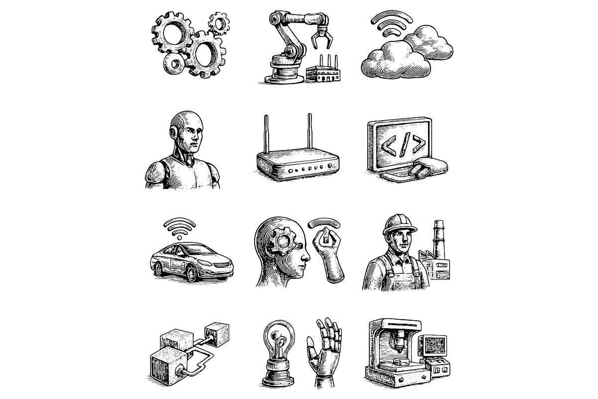 Technology Future Icon Set, an Object Graphic by nikagraphic