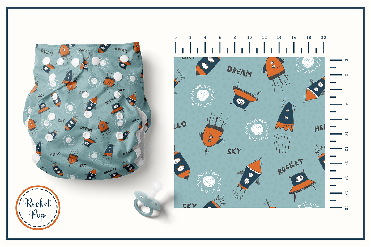 Rocket Pop - Seamless Patterns Set, a Pattern Graphic by Cuteanny Design (Photo 4 of 8)