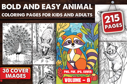 Bold and Easy Animal Coloring pages