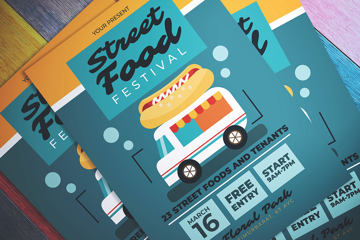 Street Food Festival Flyer, a Flyer Template by Gumico Studio.