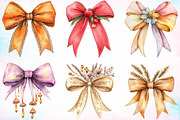 Watercolor Autumn Coquette Bows PNG, a Seasonal Illustration by Canvas Craft (Thumbnail 3 of 4)
