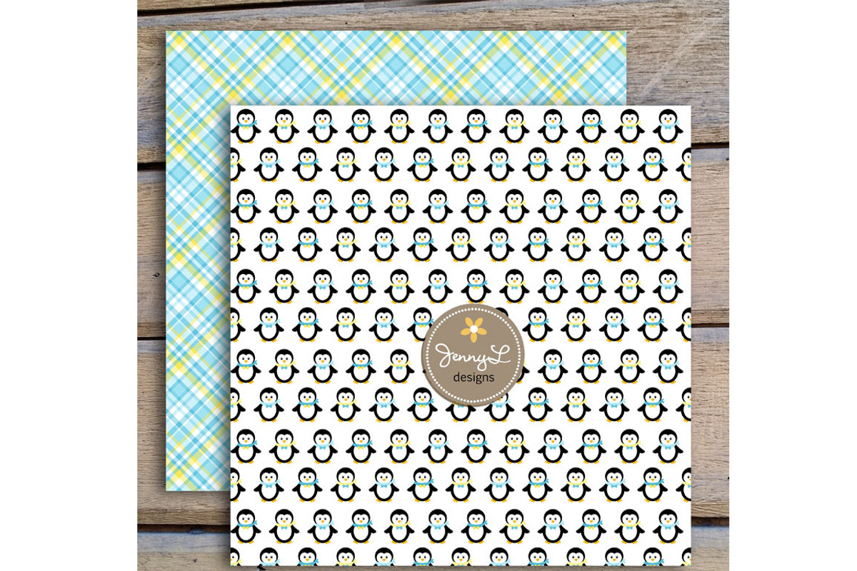 Penguin Boy Digital Papers & Clipart, a Pattern Graphic by JennyL Designs (Photo 4 of 4)