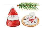 Watercolor christmas sweets clipart, a Decorative Illustration by ArtfulStudio (Thumbnail 8 of 10)