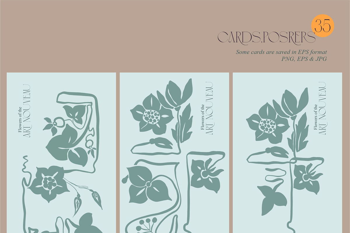 Flowers of the Art Nouveau, a Pattern Graphic by Collection by VY (Photo 14 of 17)