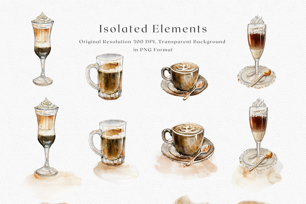 Watercolor Coffee & Stains, a Decorative Illustration by ThaismotaCreativeCo (Photo 4 of 7)