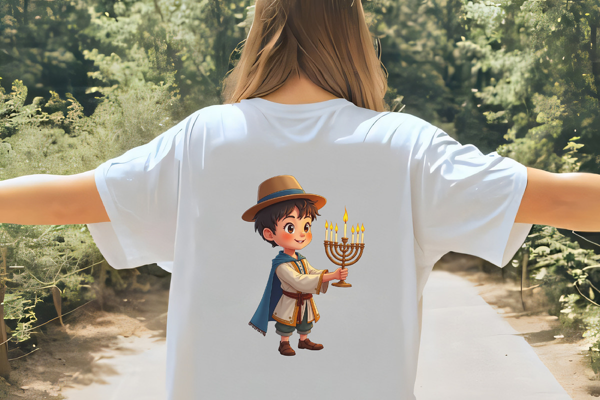Menorah Boy, Hanukkah Art, Jewish, an Illustration by CrexoraLab (Photo 5 of 5)