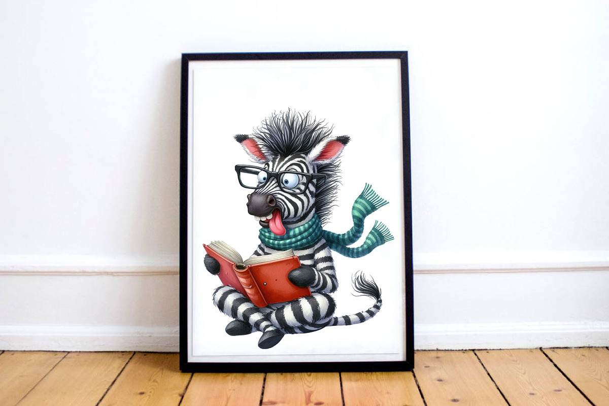 Watercolor Crazy Funny Zebra PNG, a Graphic by CitraGraphics (Photo 4 of 6)