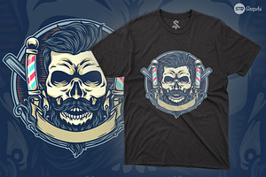 Rockabilly Skull Babershop