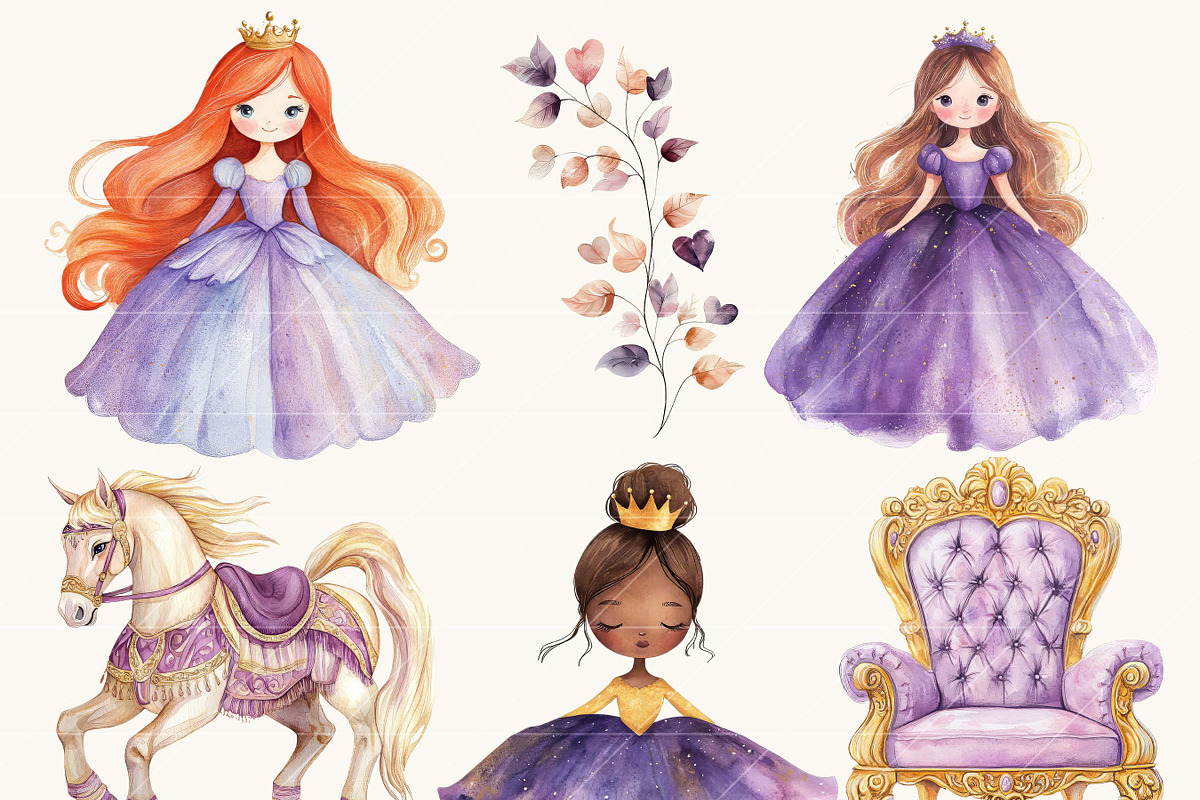 Watercolor Lavender Legends Clipart, an Illustration by SparkyDesignsUS (Photo 2 of 9)