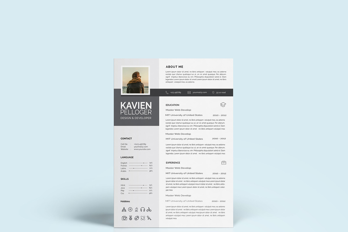 Professional Resume CV Template, a Resume Template by Blackcloud_Creations (Photo 2 of 8)
