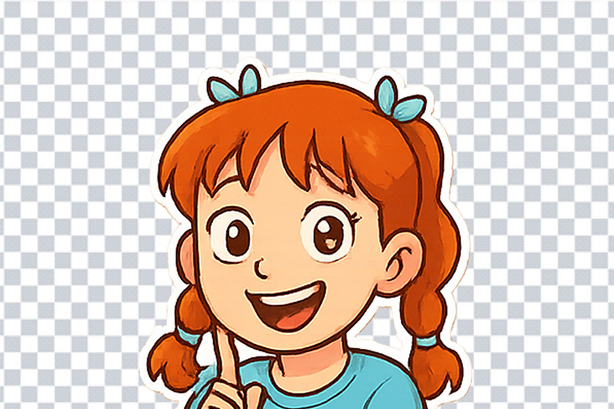 Cute Girl Emotions Sticker Pack, an Illustration by Svetlana Voloshina (Photo 2 of 4)