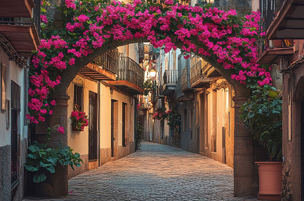 Romantic Alley in Spanish Village, an Architecture Photo by Virgo Studio