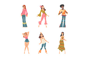 Hippie People Character in Retro, a Person Illustration by TopVectors