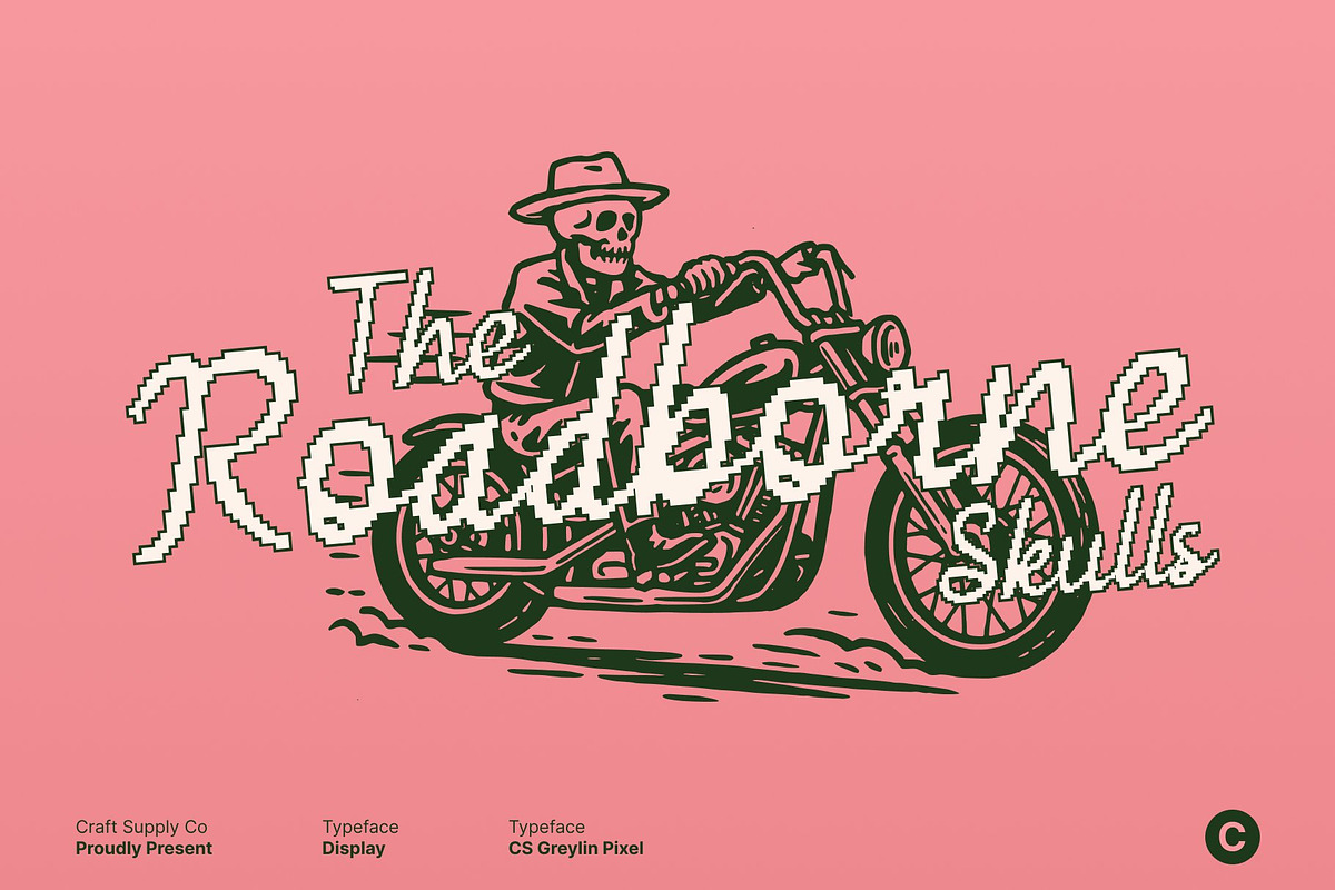 CS Greylin Pixel, a Script Font by Craft Supply Co. (Photo 2 of 8)