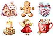Christmas Floral Wreath & Santa Clau, an Illustration by CitraGraphics (Thumbnail 2 of 5)