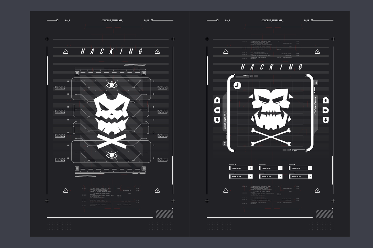 Hud Futuristic Posters Templates, a Technology Illustration by Andrew_Derr (Photo 3 of 6)