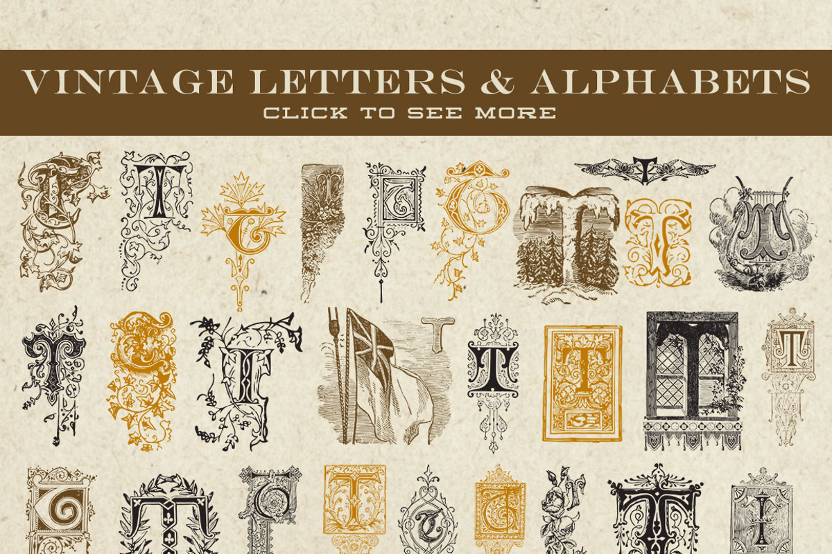 Vintage Vector Letters & Monograms, an Object Graphic by Eclectic Anthology (Photo 3 of 3)