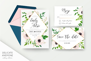 Wedding suite - Delicate anemone, an Invitation Template by Alewiena