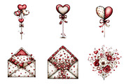 Whimsical valentines day clip art, an Illustration by SinaCreation (Thumbnail 5 of 11)