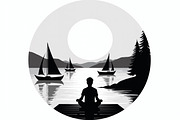 Mindful Lake Meditation Set, an Illustration by Designs_River (Thumbnail 3 of 9)