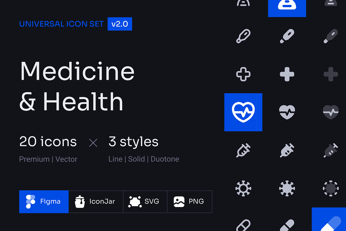 Medicine and Health Icon Set, a Solid Icon by 123done (Photo 1 of 2)