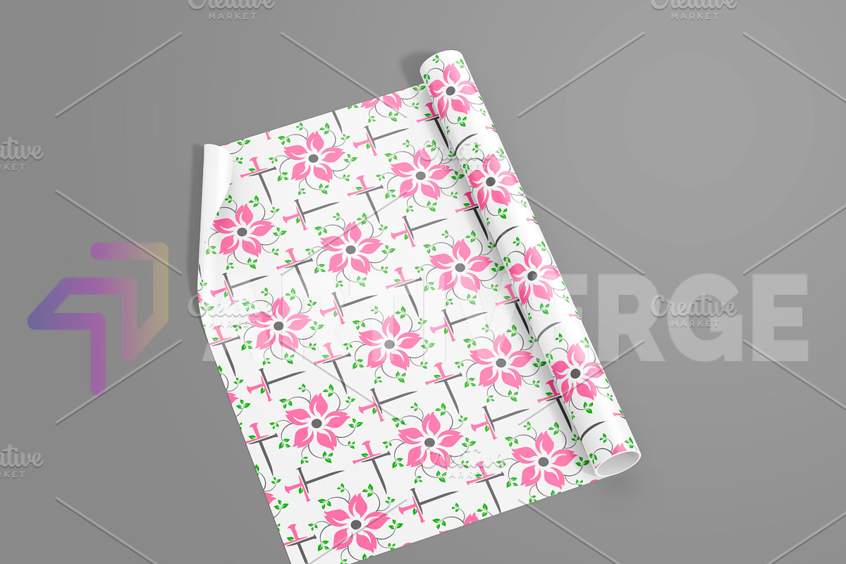 Pink flower & Christian Signs, a Pattern Graphic by Artiverge (Photo 5 of 6)