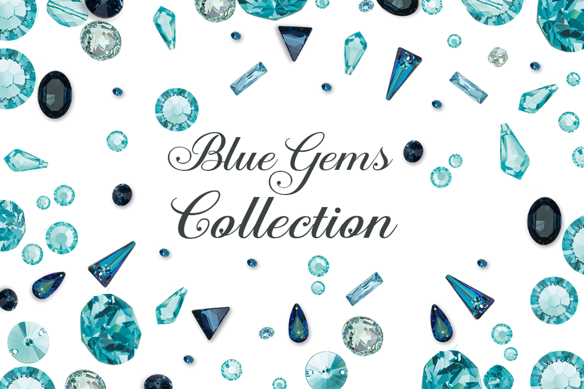 Blue Crystals and Gems Collection, a Product Mockup by Swarovski Crystals (Photo 3 of 4)