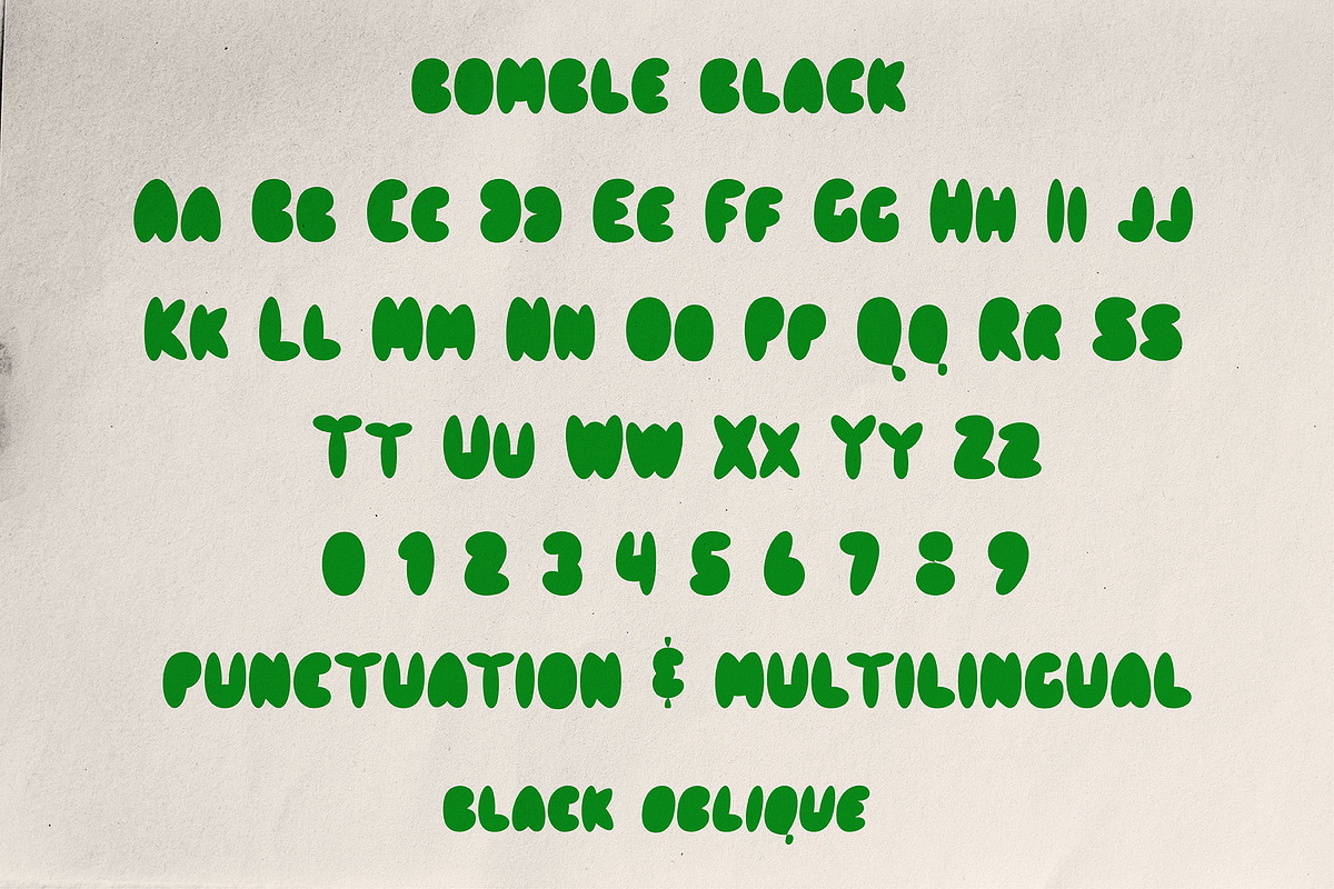 VT Bomble–Unique Bubble Display Font, a Font by ViactionType (Photo 9 of 11)