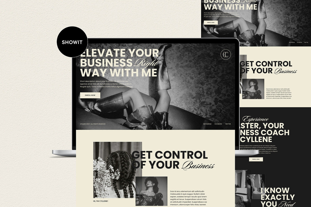 Cyllene | Showit Sales Page Template, a Landing Page Template by Lavinia Visuals (Photo 1 of 9)